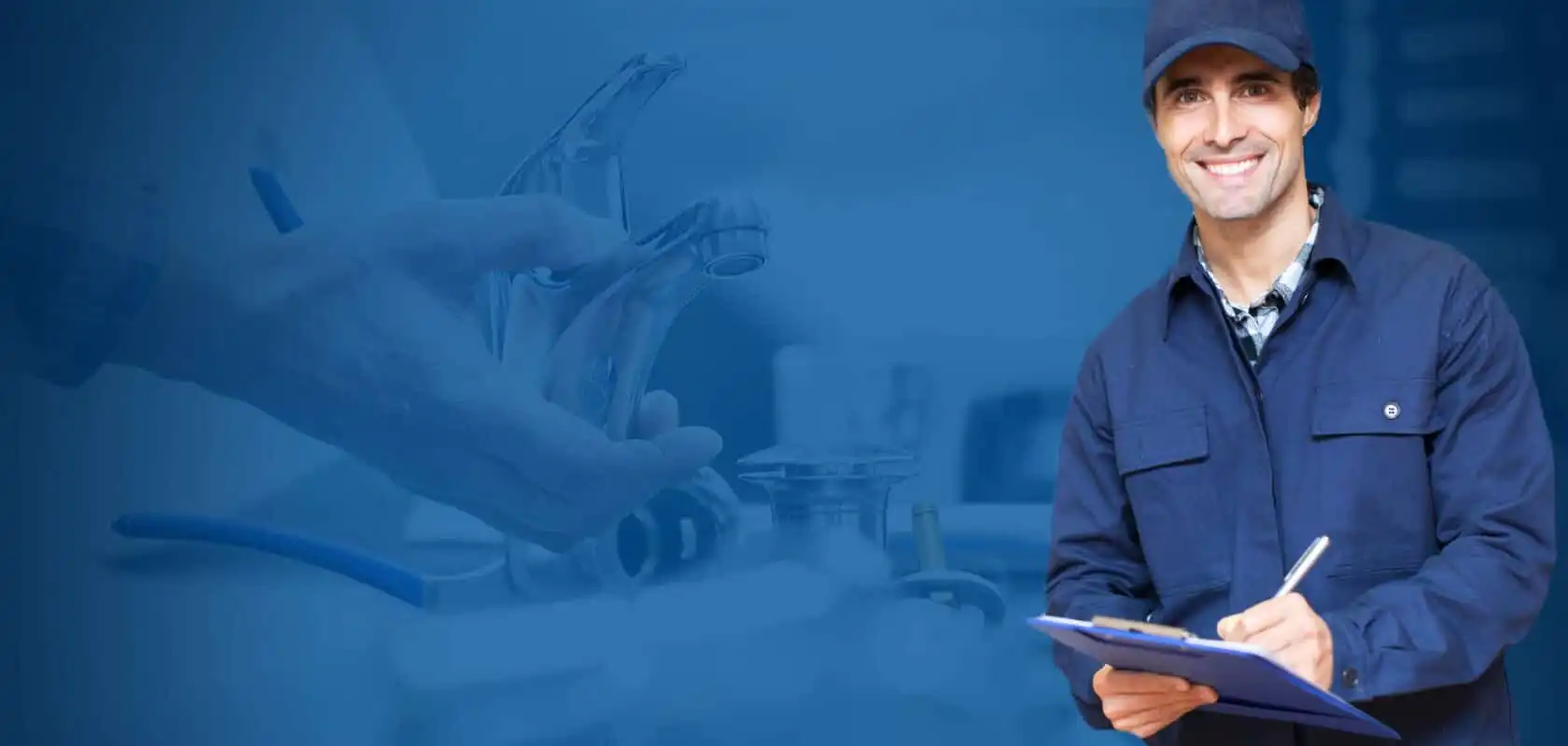 Brock Plumbing technician with a clipboard, backflow prevention in Palmdale, Lancaster and Santa Clarita, CA