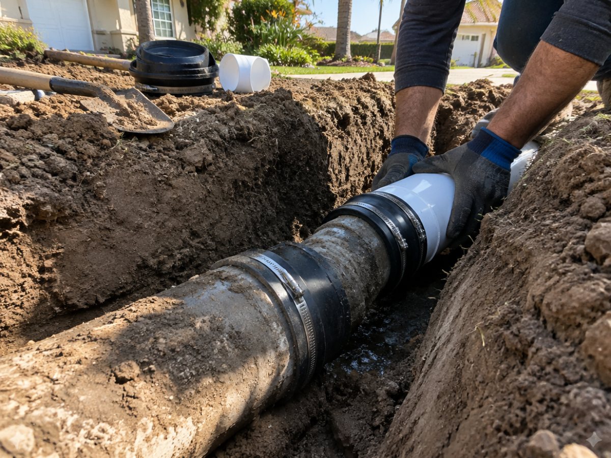 Main sewer line repair in Lancaster, CA